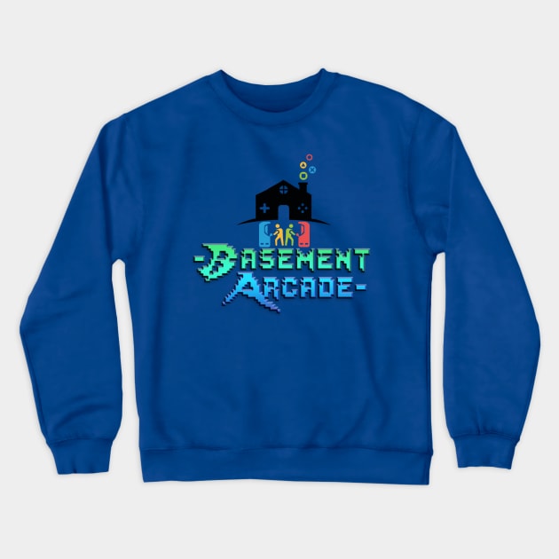 Basement Arcade (Full Logo) Crewneck Sweatshirt by FakeNerdPod